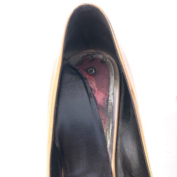 Yves Saint Laurent Paris Tribute Heels Nude Patent Leather Mid Pumps 39 Size 9 - Picture 5 of 13